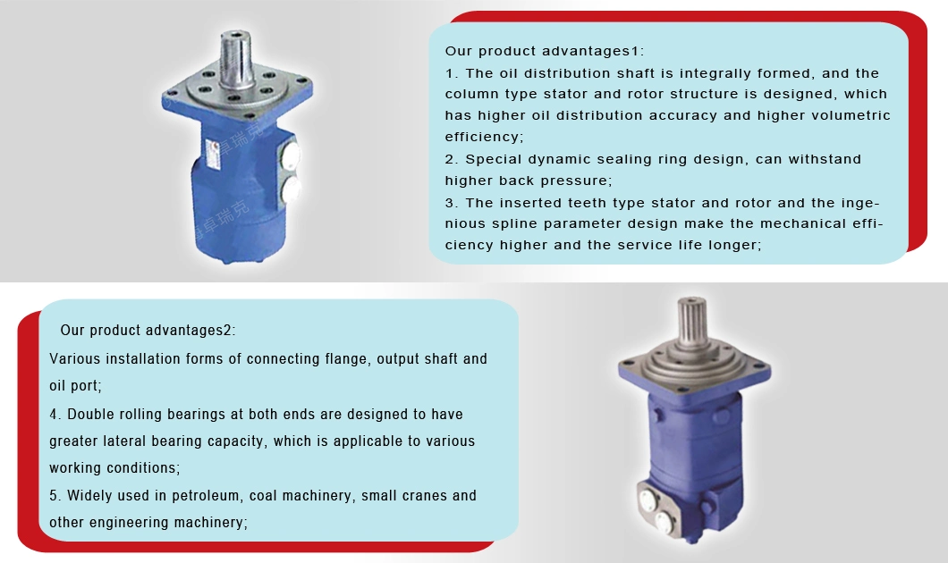 Bm3-305 Axial Flow Distribution or Configuration Hydraulic Orbit Motor Eaton Outer Connection Cycloid Motor for Pump Station or Other Independently Equipment